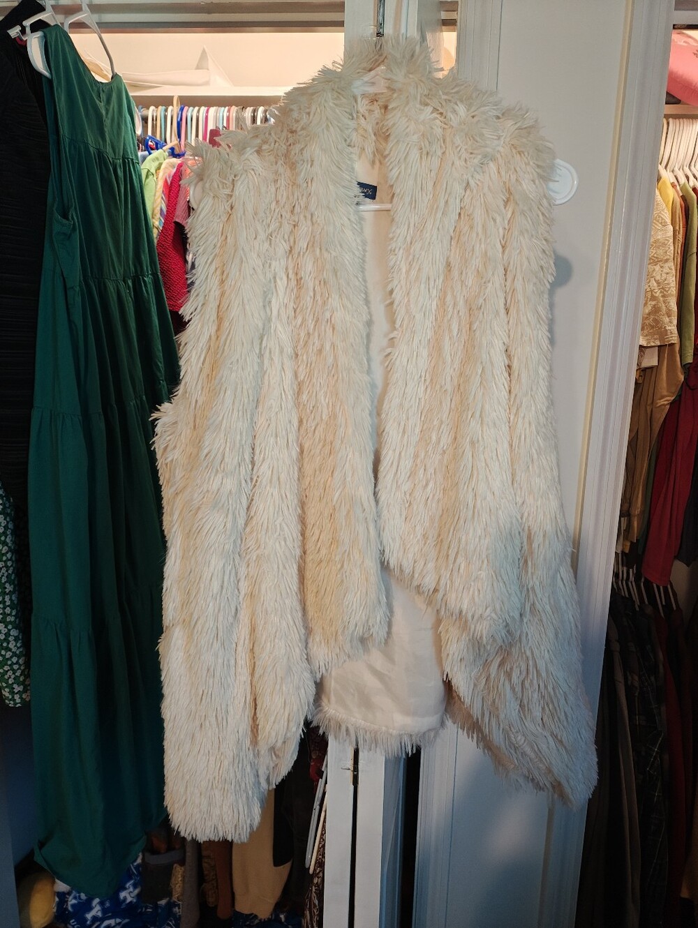 Democracy Cream Faux Fur Teddy Jacket